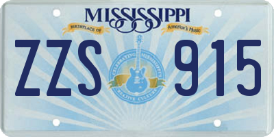 MS license plate ZZS915