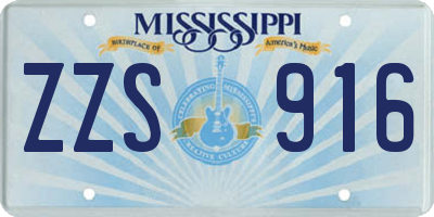 MS license plate ZZS916