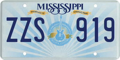 MS license plate ZZS919