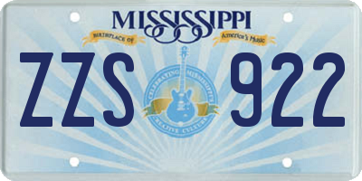 MS license plate ZZS922