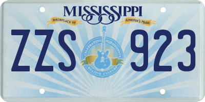 MS license plate ZZS923