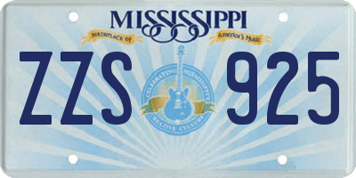 MS license plate ZZS925