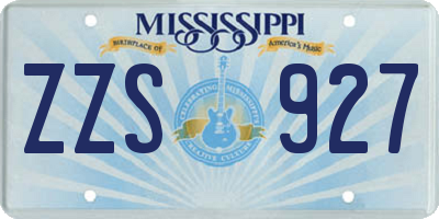 MS license plate ZZS927
