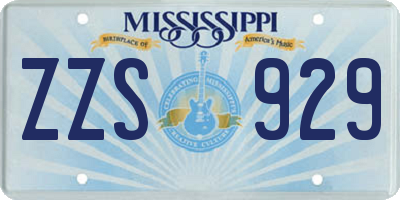 MS license plate ZZS929