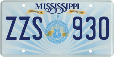 MS license plate ZZS930