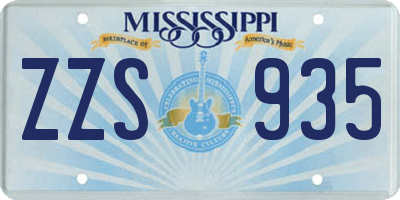 MS license plate ZZS935