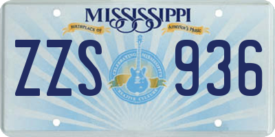 MS license plate ZZS936