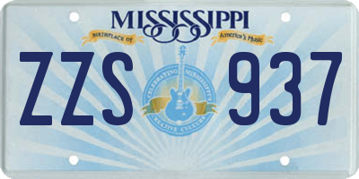 MS license plate ZZS937