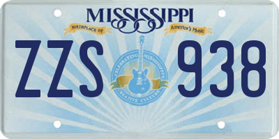 MS license plate ZZS938