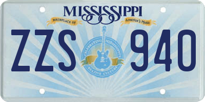 MS license plate ZZS940