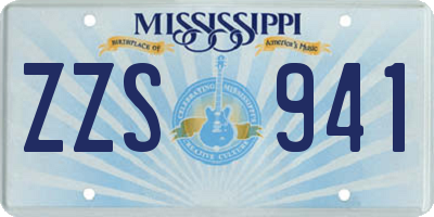 MS license plate ZZS941