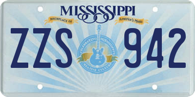 MS license plate ZZS942