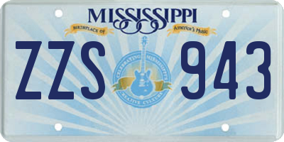 MS license plate ZZS943