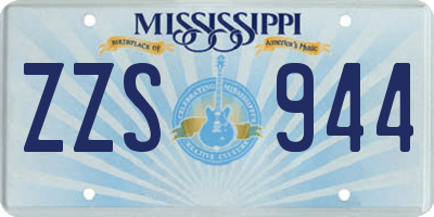 MS license plate ZZS944