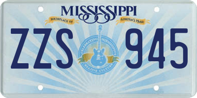 MS license plate ZZS945