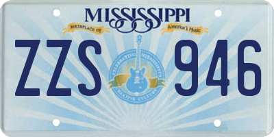 MS license plate ZZS946