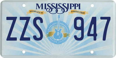 MS license plate ZZS947