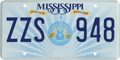 MS license plate ZZS948