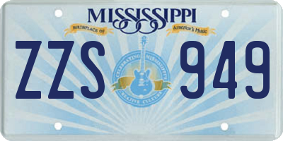 MS license plate ZZS949