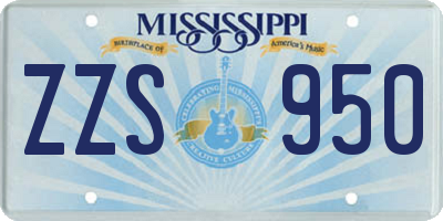 MS license plate ZZS950