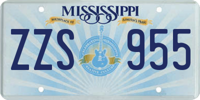 MS license plate ZZS955