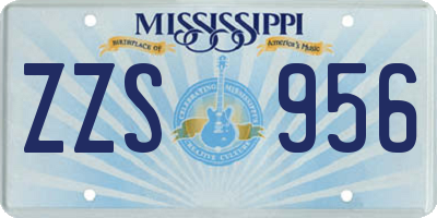 MS license plate ZZS956