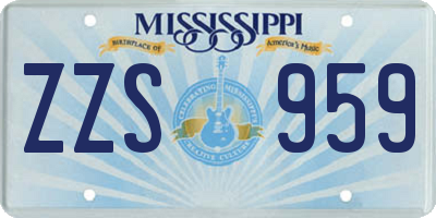 MS license plate ZZS959