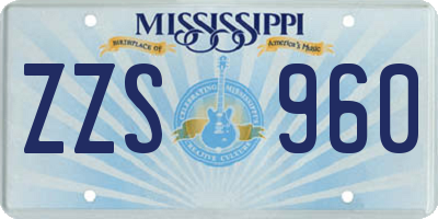 MS license plate ZZS960