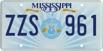 MS license plate ZZS961