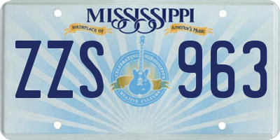 MS license plate ZZS963
