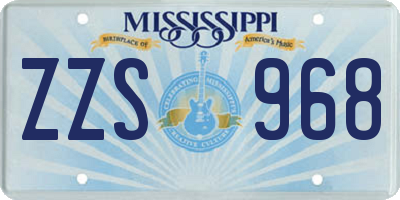 MS license plate ZZS968