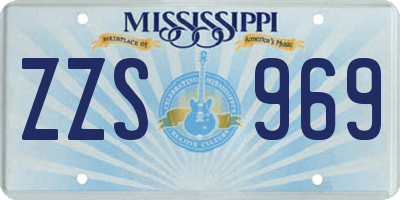 MS license plate ZZS969