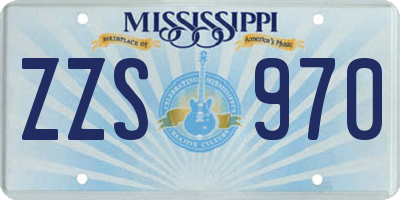 MS license plate ZZS970