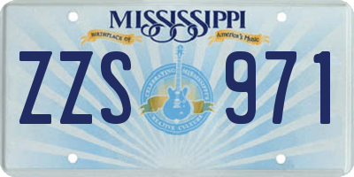 MS license plate ZZS971