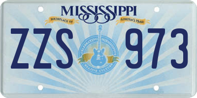 MS license plate ZZS973