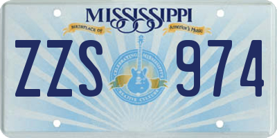 MS license plate ZZS974