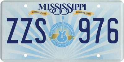 MS license plate ZZS976