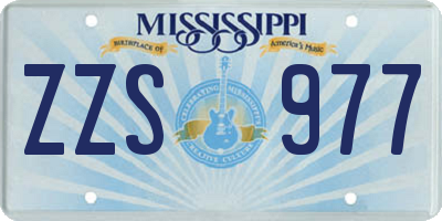 MS license plate ZZS977