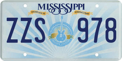 MS license plate ZZS978