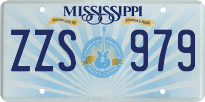 MS license plate ZZS979