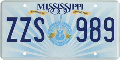 MS license plate ZZS989