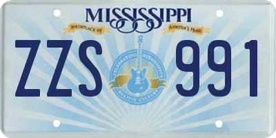 MS license plate ZZS991