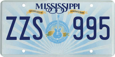 MS license plate ZZS995