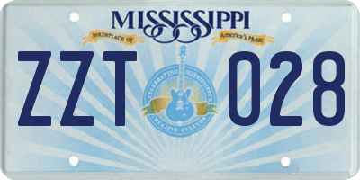 MS license plate ZZT028