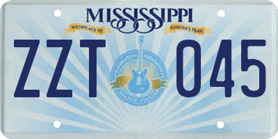 MS license plate ZZT045