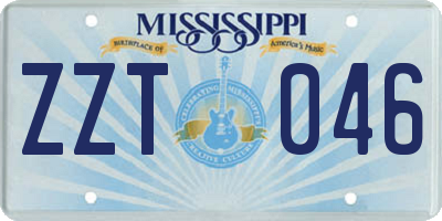 MS license plate ZZT046