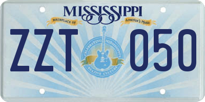 MS license plate ZZT050