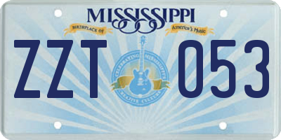 MS license plate ZZT053