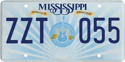 MS license plate ZZT055