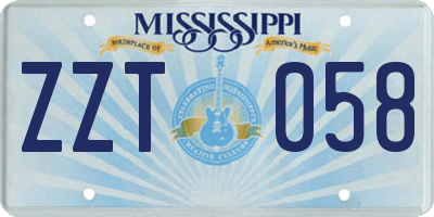 MS license plate ZZT058